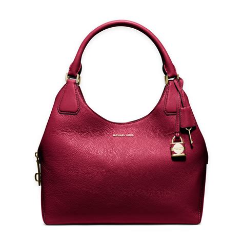 michael kors camille satchel red|camille large leather satchel.